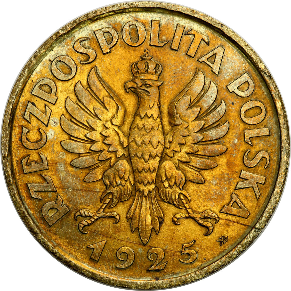 PRÓBA. MOSIĄDZ Konstytucja 5 złotych 1925 – NAJRZADSZA - z kolekcji W. Głuchowskiego